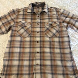 Carhartt Gray and Tan Plaid Shirt